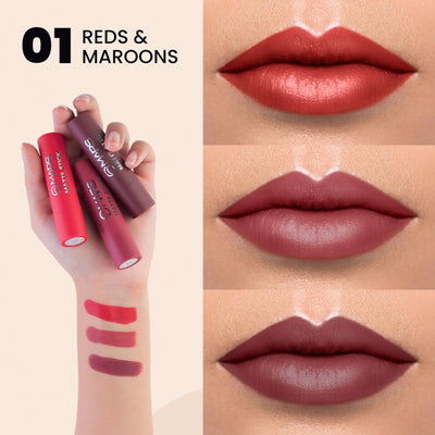 MARS Matte Lipsticks Box - 01 Reds and Maroons