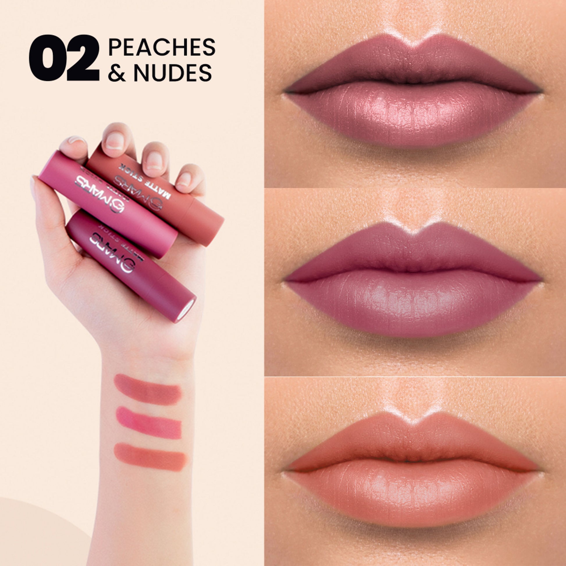 MARS Matte Lipsticks Box - 02 Peaches and Nudes