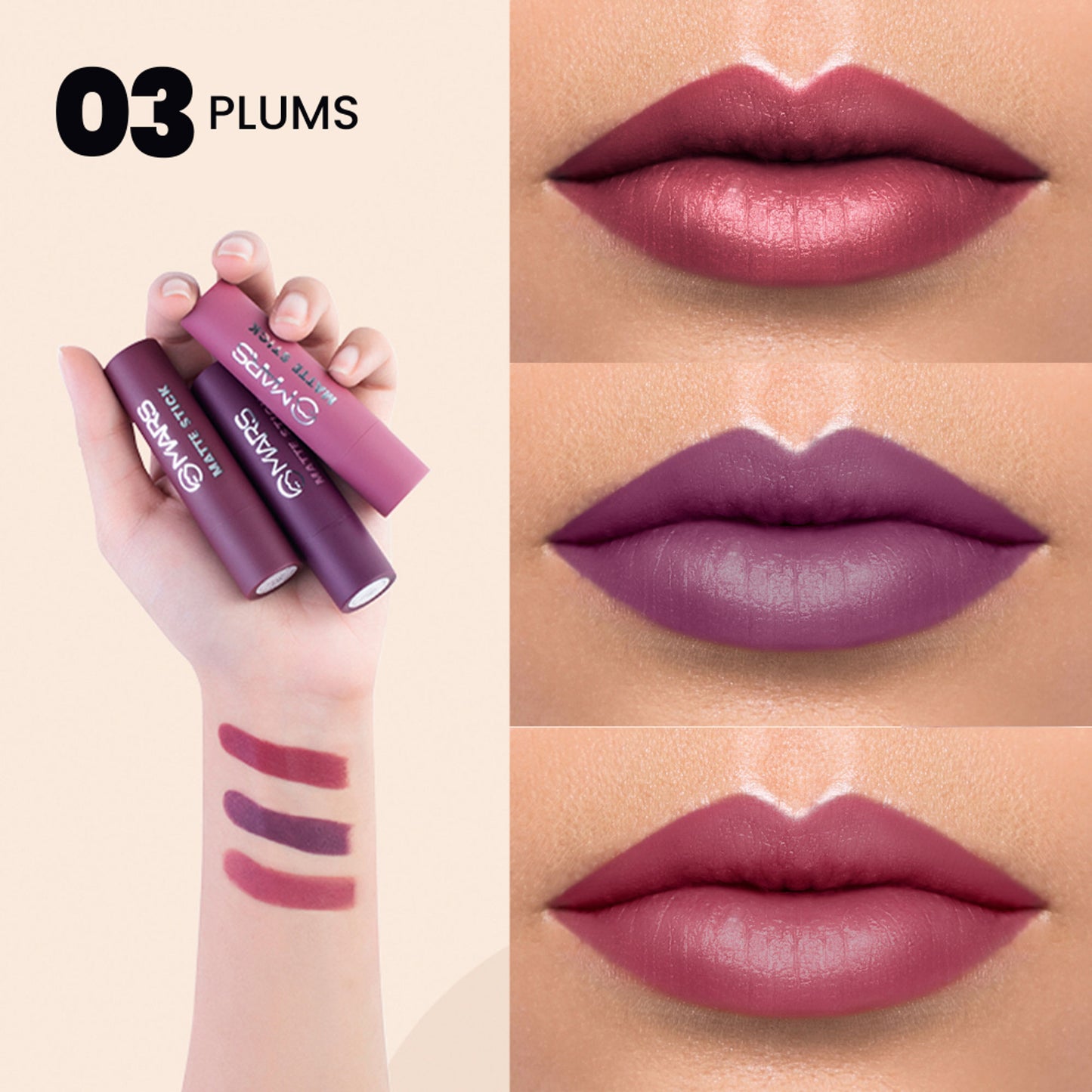 MARS Matte Lipsticks Box - 03 Plums