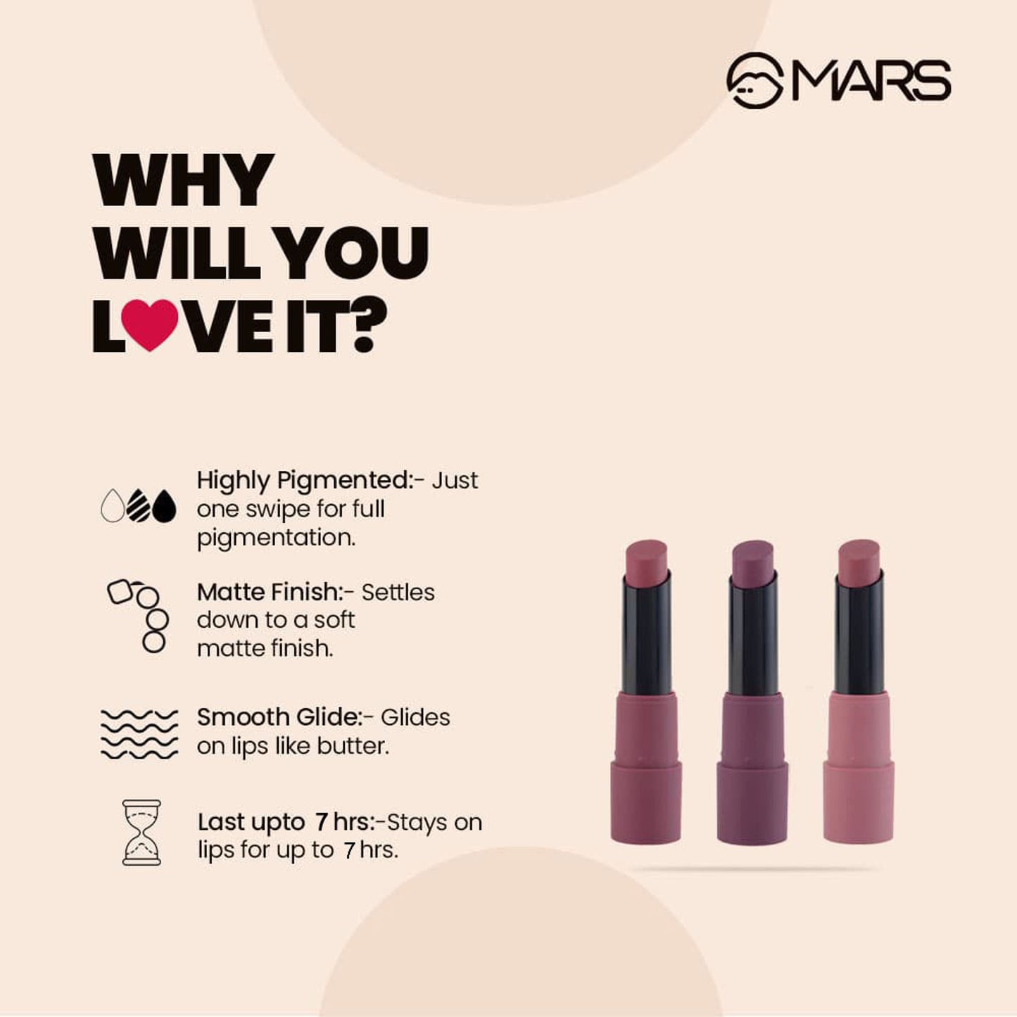 MARS Matte Lipsticks Box - 03 Plums