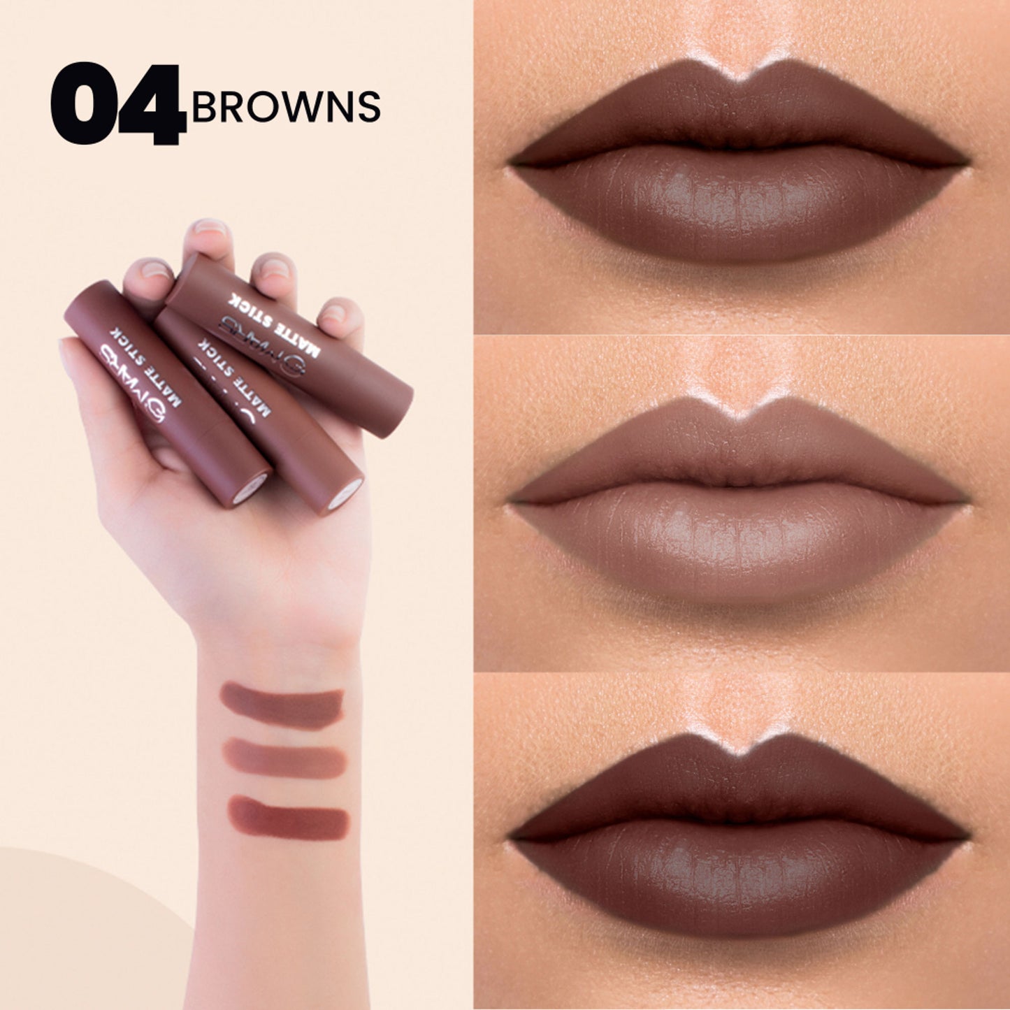 MARS Matte Lipsticks Box - 04 Browns