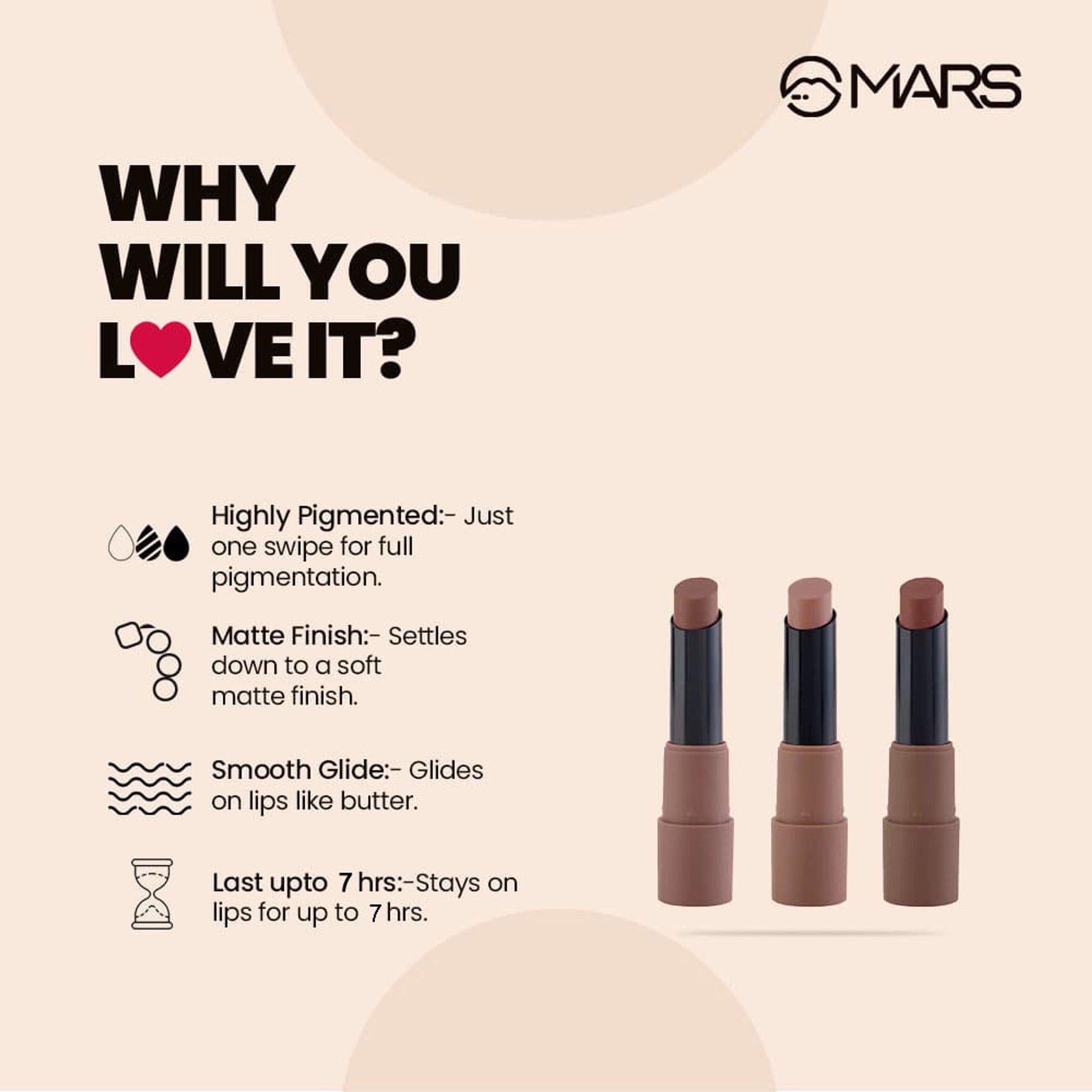MARS Matte Lipsticks Box - 04 Browns