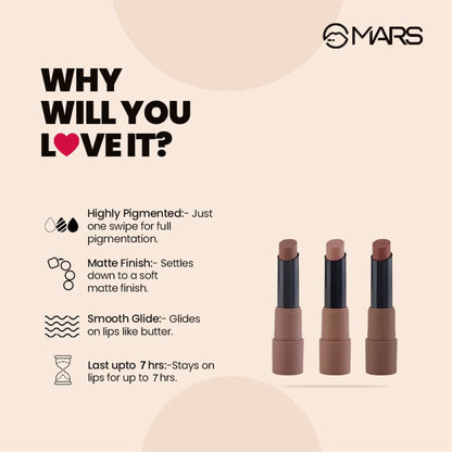 MARS Matte Lipsticks Box - 04 Browns