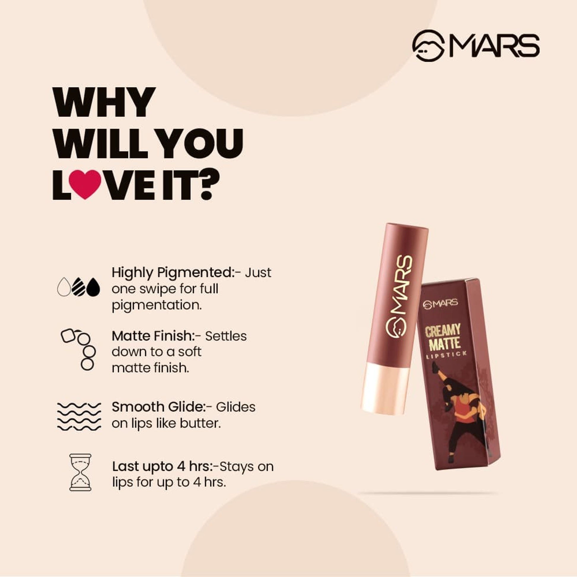 MARS Creamy Matte Lipstick - Ballroom Passion