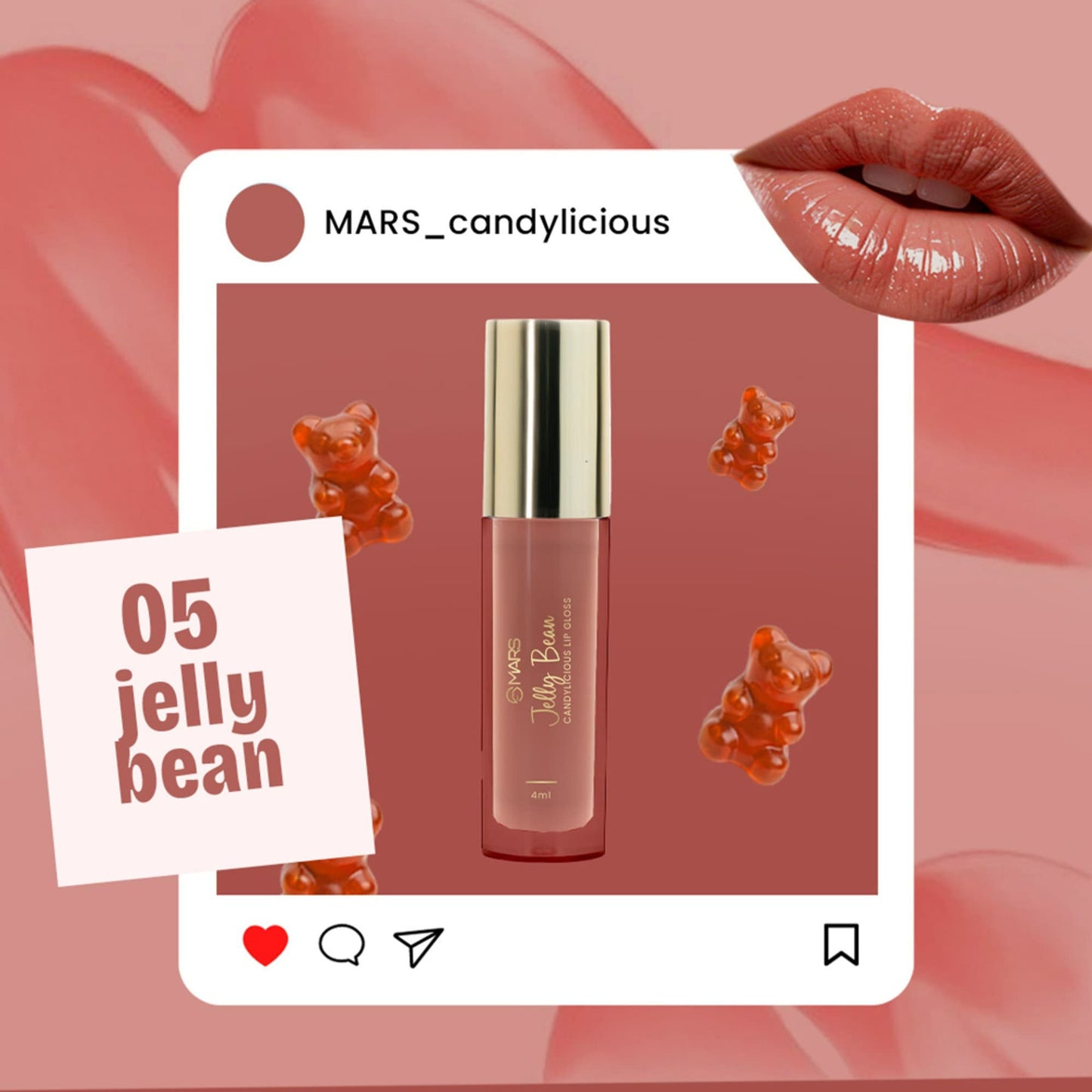MARS Candylicious Colored Lip Gloss - Jelly Bean