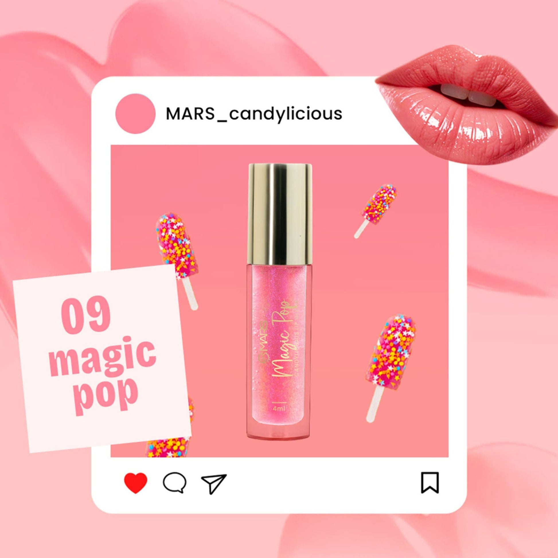 MARS Candylicious Colored Lip Gloss - Magic Pop
