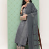 Dhiyona VA Women's Ethnic Motifs Yoke Design Regular Thread Work Kurta with Trousers & Dupatta
