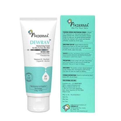 Fixderma Dewrav Moisturizing Cream for Face & Body with Shea Butter For Dry to Very Dry Skin