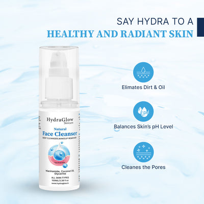 Hydra Glow Skincare Natural Face Cleanser Makeup Remover Deep Cleanser