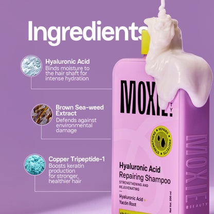 Moxie Beauty Hyaluronic Acid Repairing Shampoo for Dry & Damaged Hair