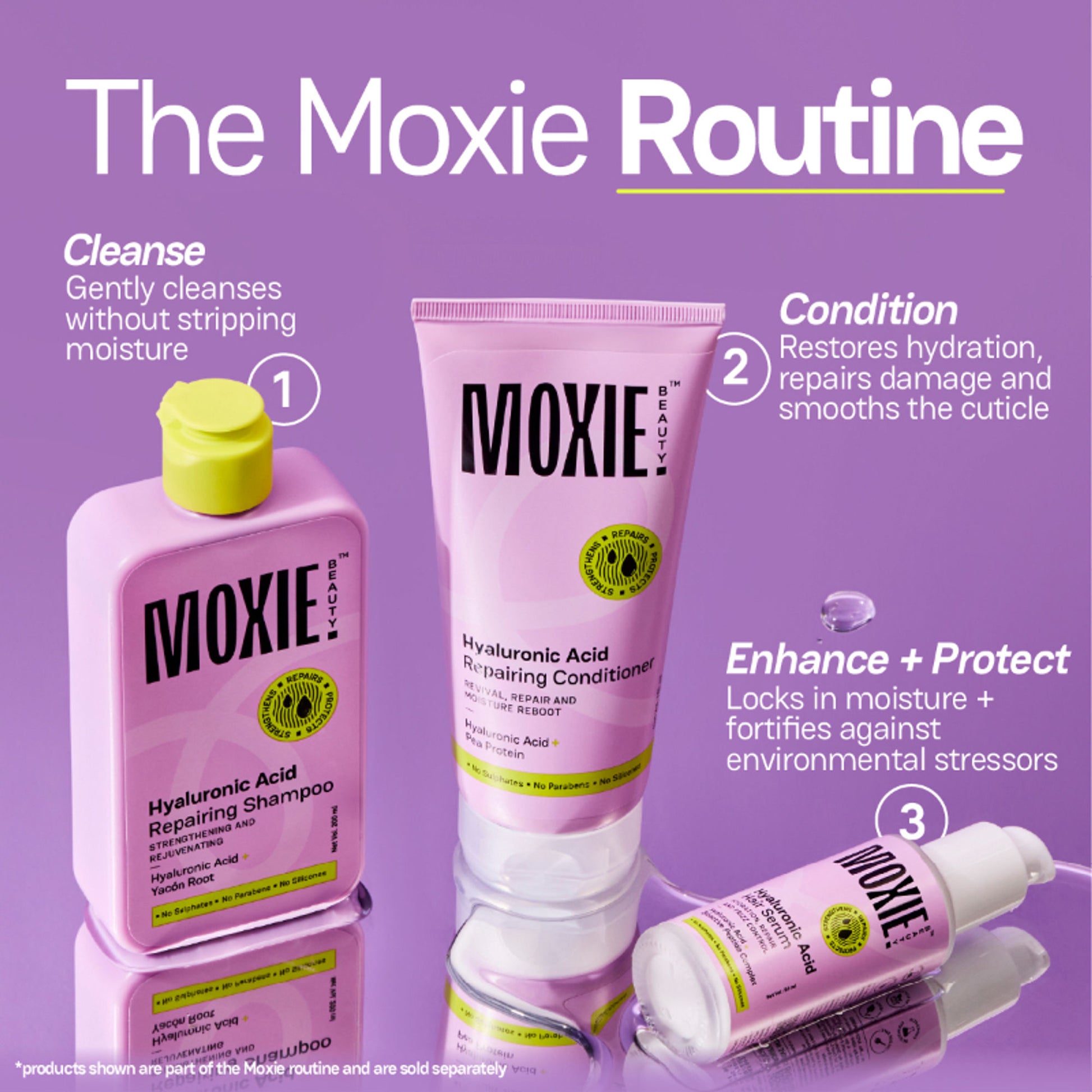 Moxie Beauty Hyaluronic Acid Repairing Shampoo for Dry & Damaged Hair