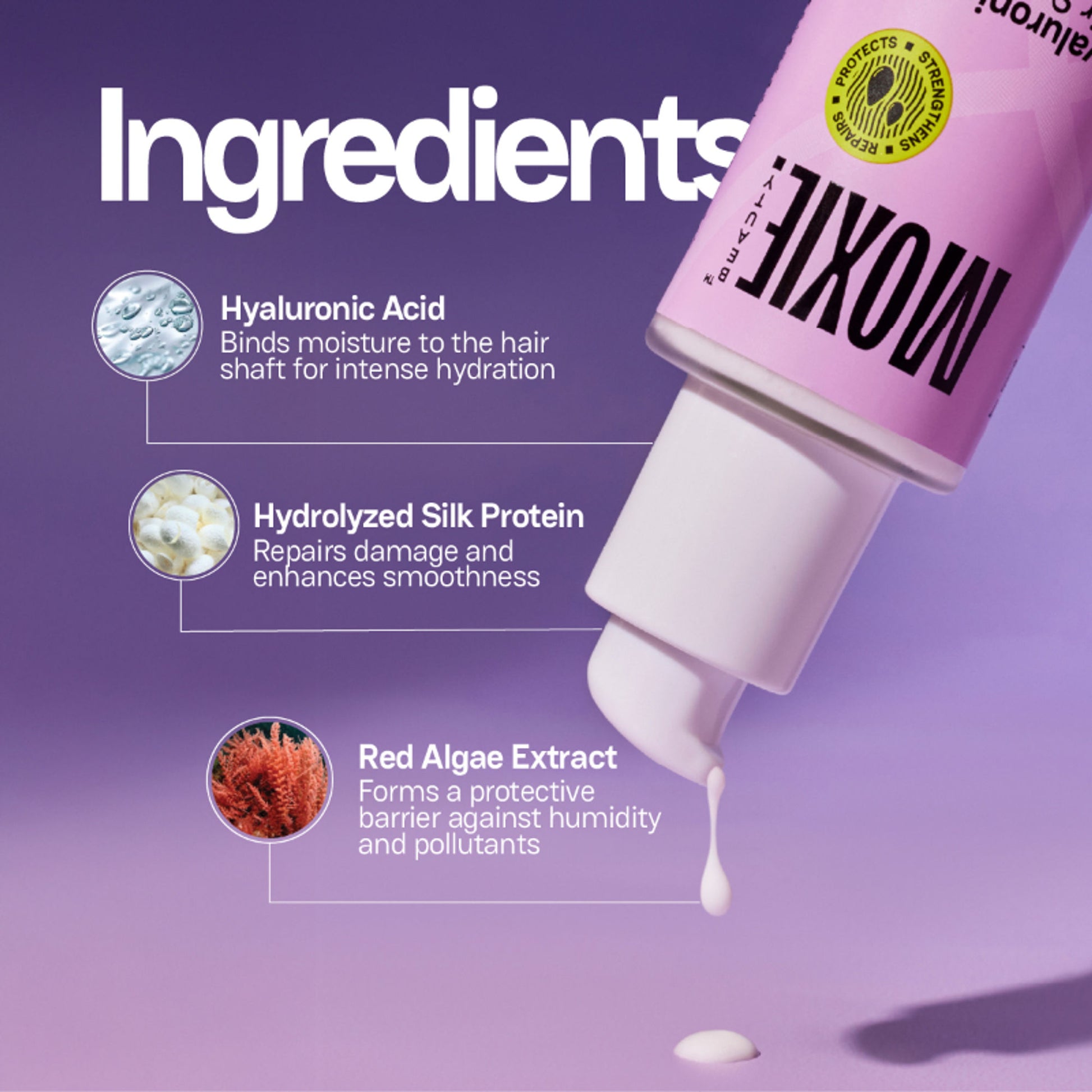 Moxie Beauty Hyaluronic Acid Hair Serum for Dry & Damaged Hair
