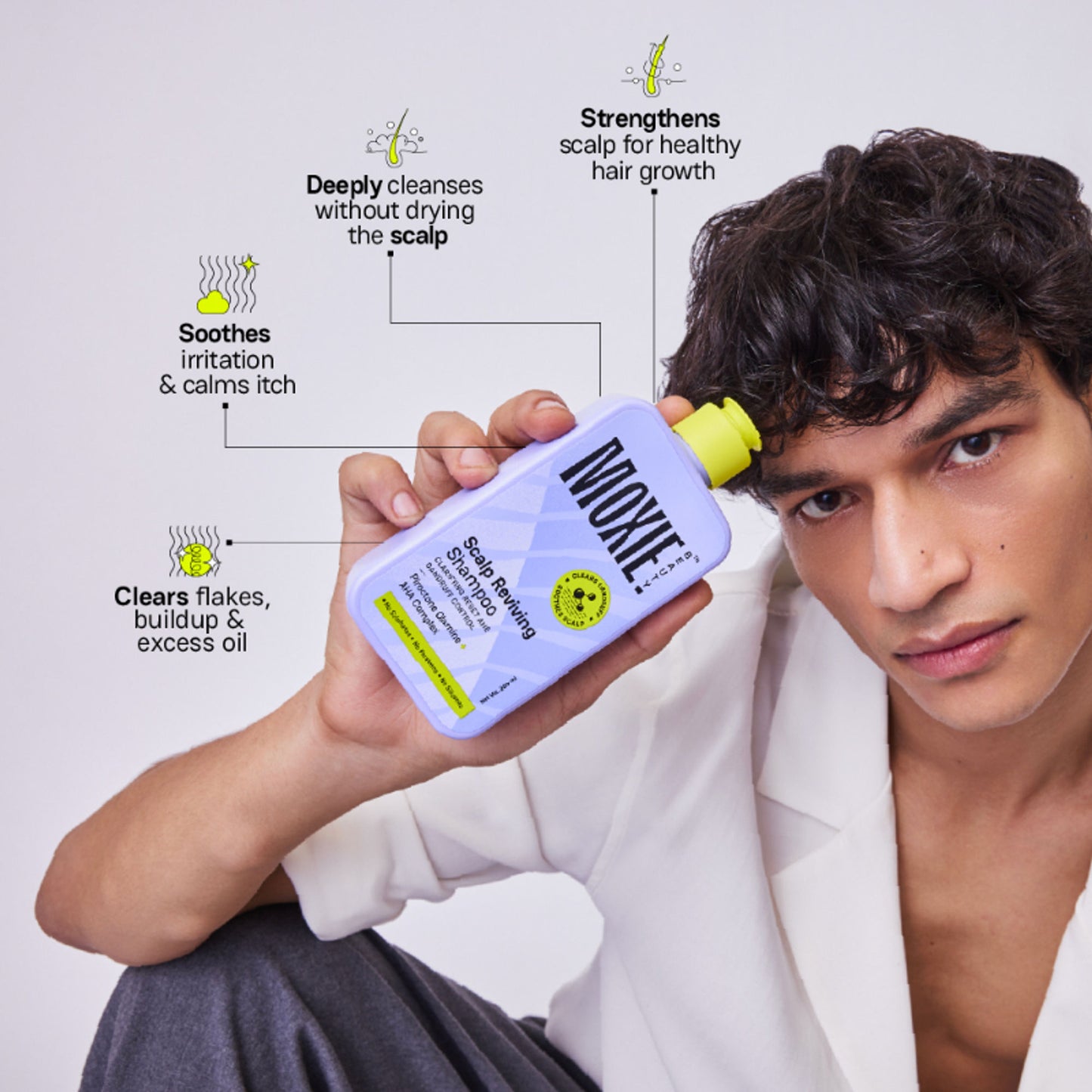 Moxie Beauty Scalp Reviving Anti-Dandruff Shampoo with AHA-BHA Complex