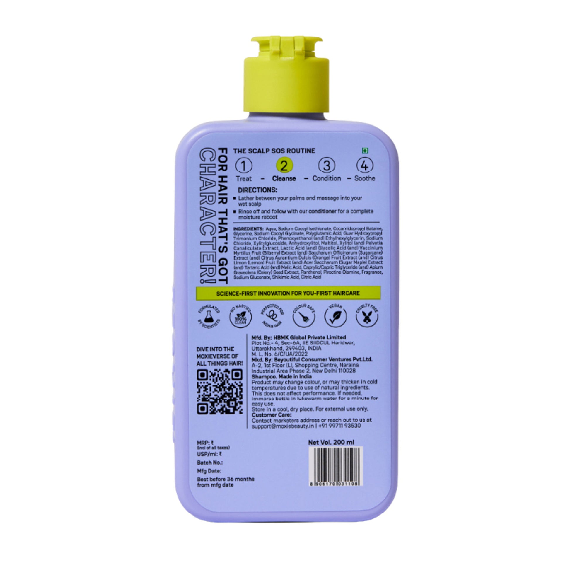 Moxie Beauty Scalp Reviving Anti-Dandruff Shampoo with AHA-BHA Complex