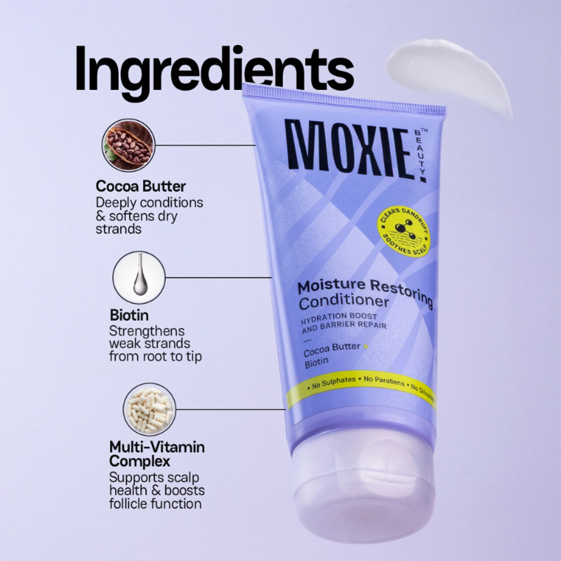 Moxie Beauty Moisture Restoring Conditioner for Soothed Scalp and Hydrated Hair