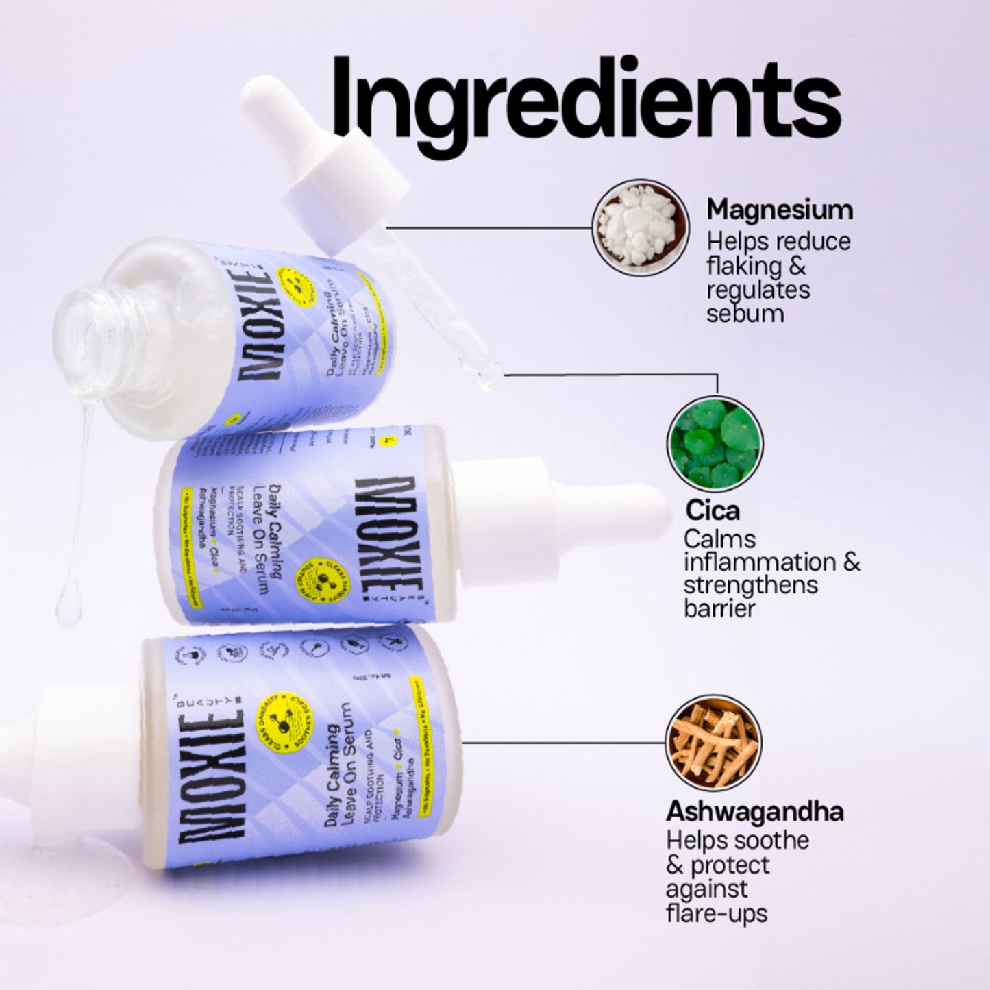 Moxie Beauty Daily Calming Leave-On Serum Treatment for Itchy Scalp