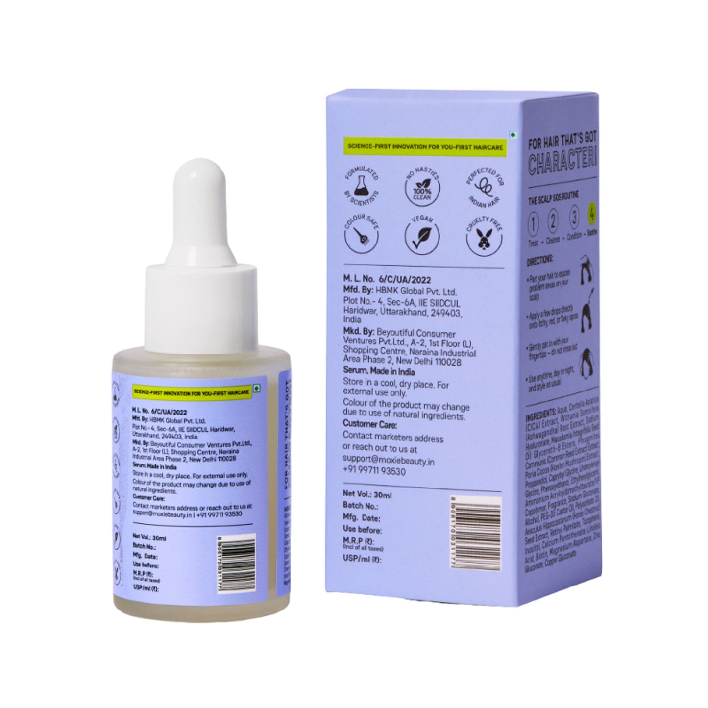 Moxie Beauty Daily Calming Leave-On Serum Treatment for Itchy Scalp