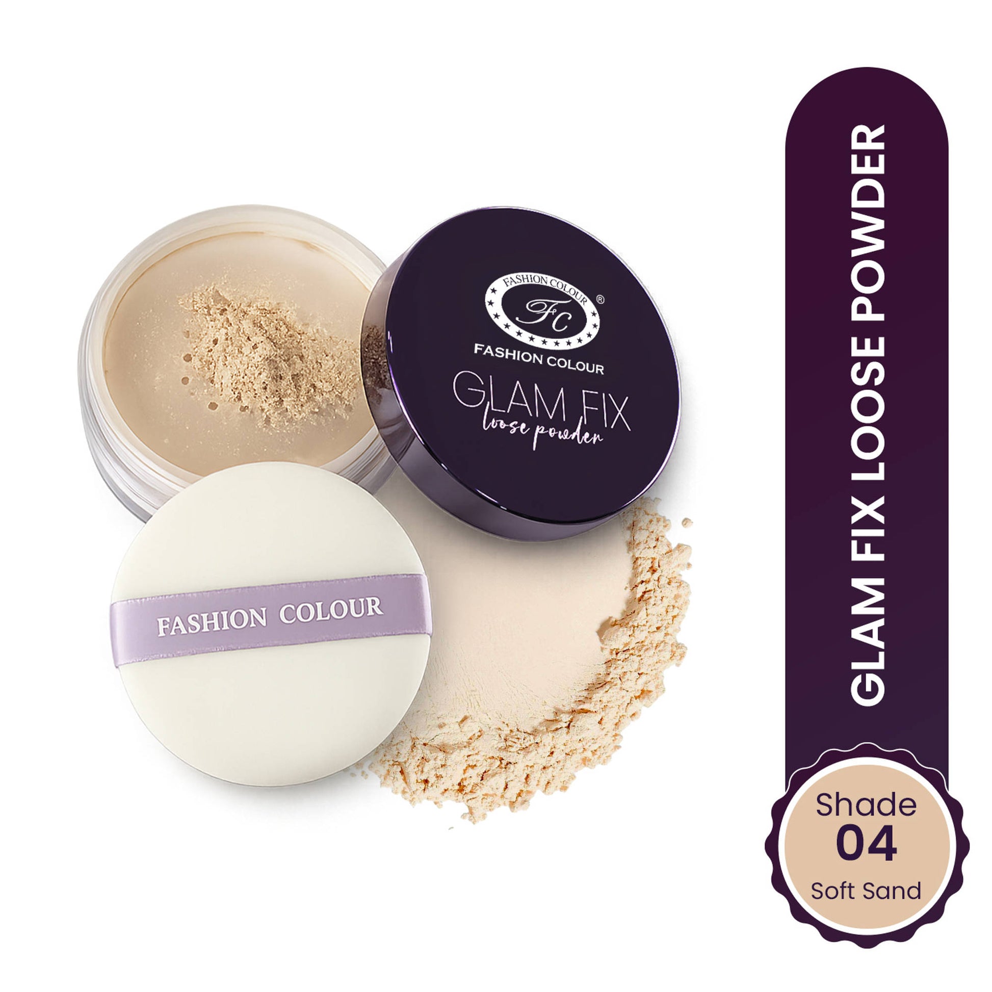 FASHION COLOUR Glam Fix Loose Powder For Face Makeup - Soft Sand