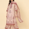 Dhiyona VA Women'sFloral Printed Regular Beads and Stones Kurta With Trousers & Dupatta