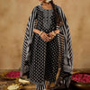 Dhiyona IE Black Ethnic Motifs Printed Pure Cotton Straight Kurta With Trousers & Dupatta