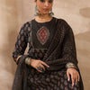 Dhiyona IE Women Ethnic Motifs Printed Regular Thread Work Pure Cotton Kurta with Trousers & With Dupatta