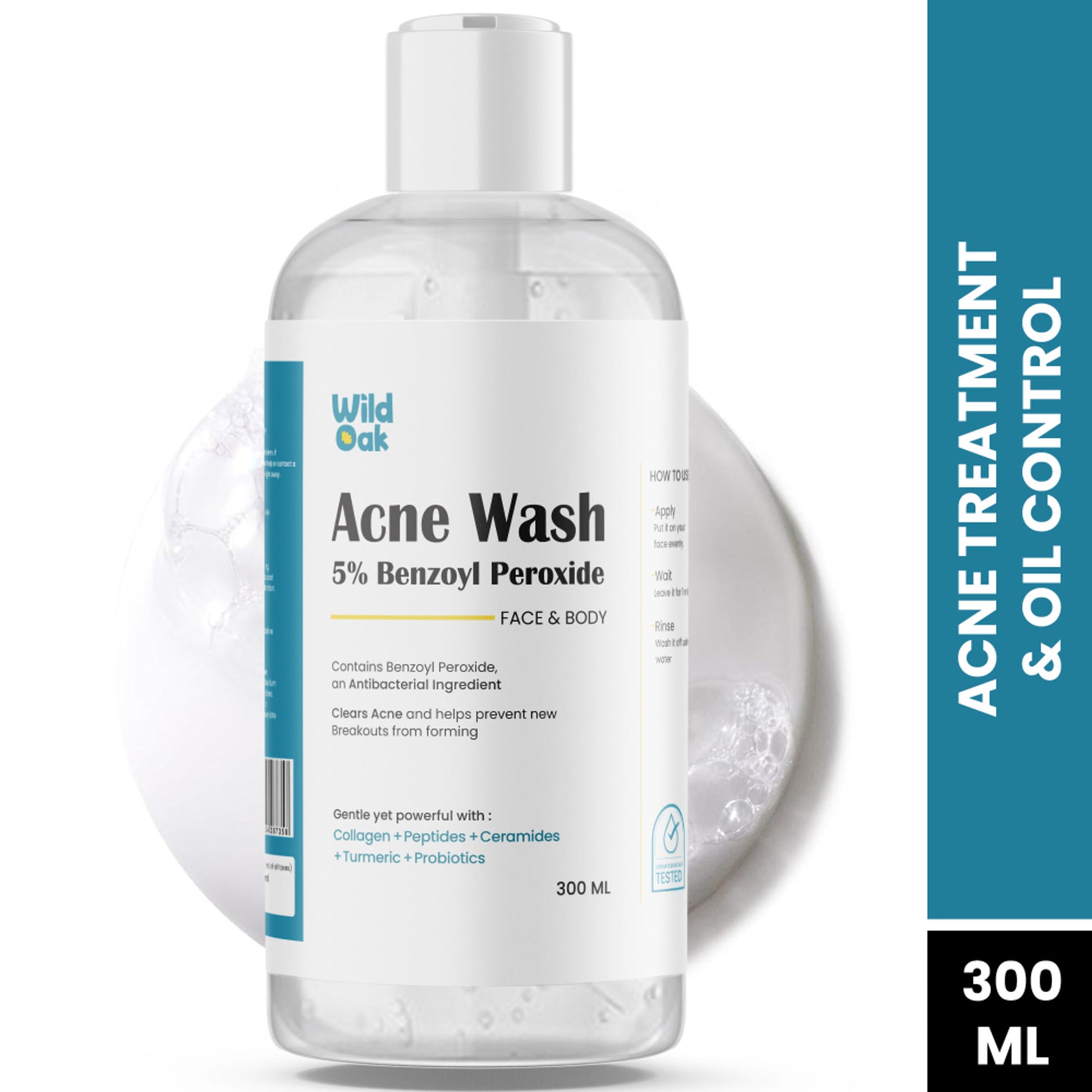 Wild Oak 5% Benzoyl Peroxide Face & Body Acne Wash