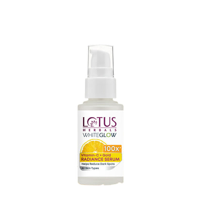 Lotus Herbals WhiteGlow Vitamin C + Gold Radiance Face Serum For Dark Spots, Dull & Uneven Skin Tone