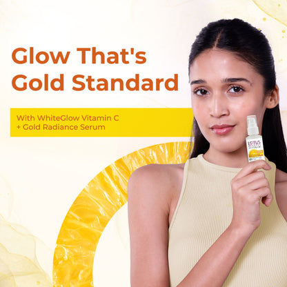 Lotus Herbals WhiteGlow Vitamin C + Gold Radiance Face Serum For Dark Spots, Dull & Uneven Skin Tone