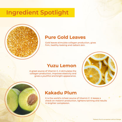 Lotus Herbals WhiteGlow Vitamin C + Gold Radiance Face Serum For Dark Spots, Dull & Uneven Skin Tone