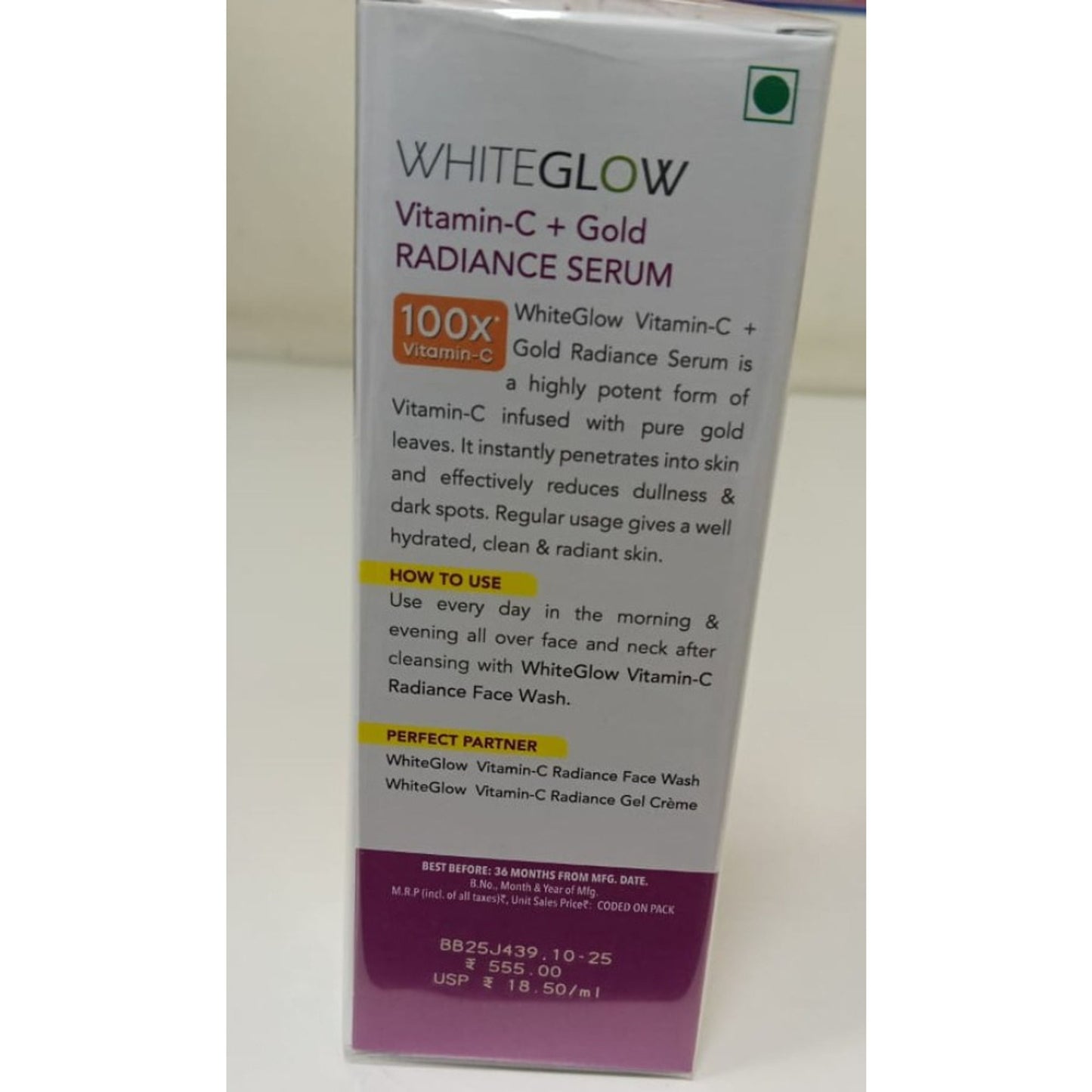 Lotus Herbals WhiteGlow Vitamin C + Gold Radiance Face Serum For Dark Spots, Dull & Uneven Skin Tone