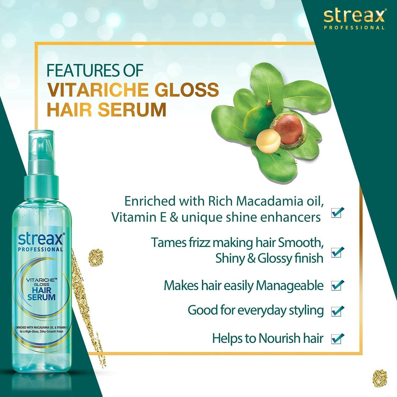 Streax Professional Vitariche Gloss Hair Serum - Indyancart