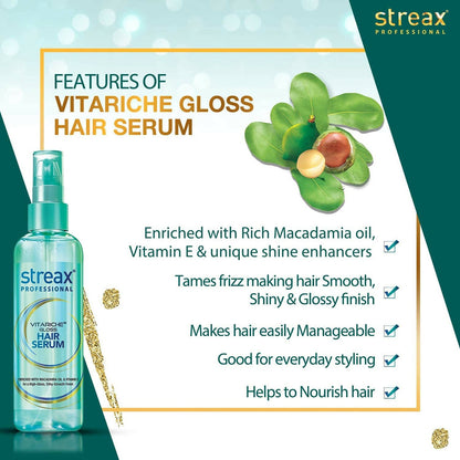 Streax Professional Vitariche Gloss Hair Serum - Indyancart