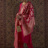 Dhiyona IE Floral Embroidered Thread Work Round Neck Straight Kurta With Trouser & Dupatta