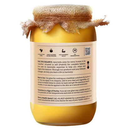 Jiva Ayurveda A2 Gir Cow Ghee | 100% Gir Cow Ghee | Vedic Bilona Method Ghee