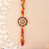 Dhiyona Enameled Twisted Thread Rakhi With Roli Chawal & Greetings Card