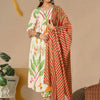 Indyancart IE Women Floral Printed Panelled Pure Cotton Kurta with Trousers & With Dupatta