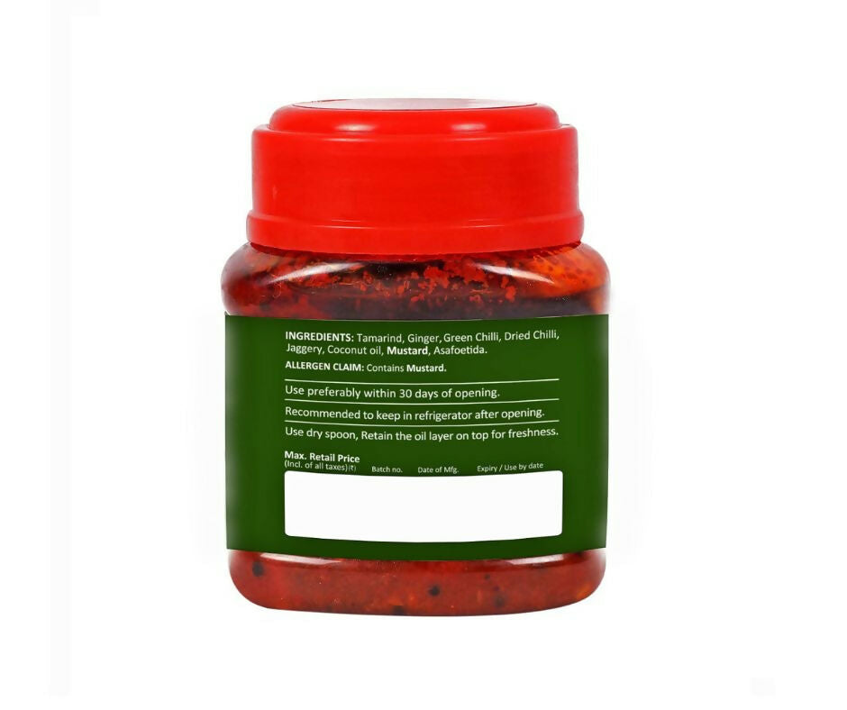 Tasty Nibbles Puli Inji Tamarind Ginger Chutney jar, showcasing its label and vibrant packaging.