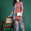 Indyancart IE Women Floral Printed Regular Pure Cotton Kurta with Trousers