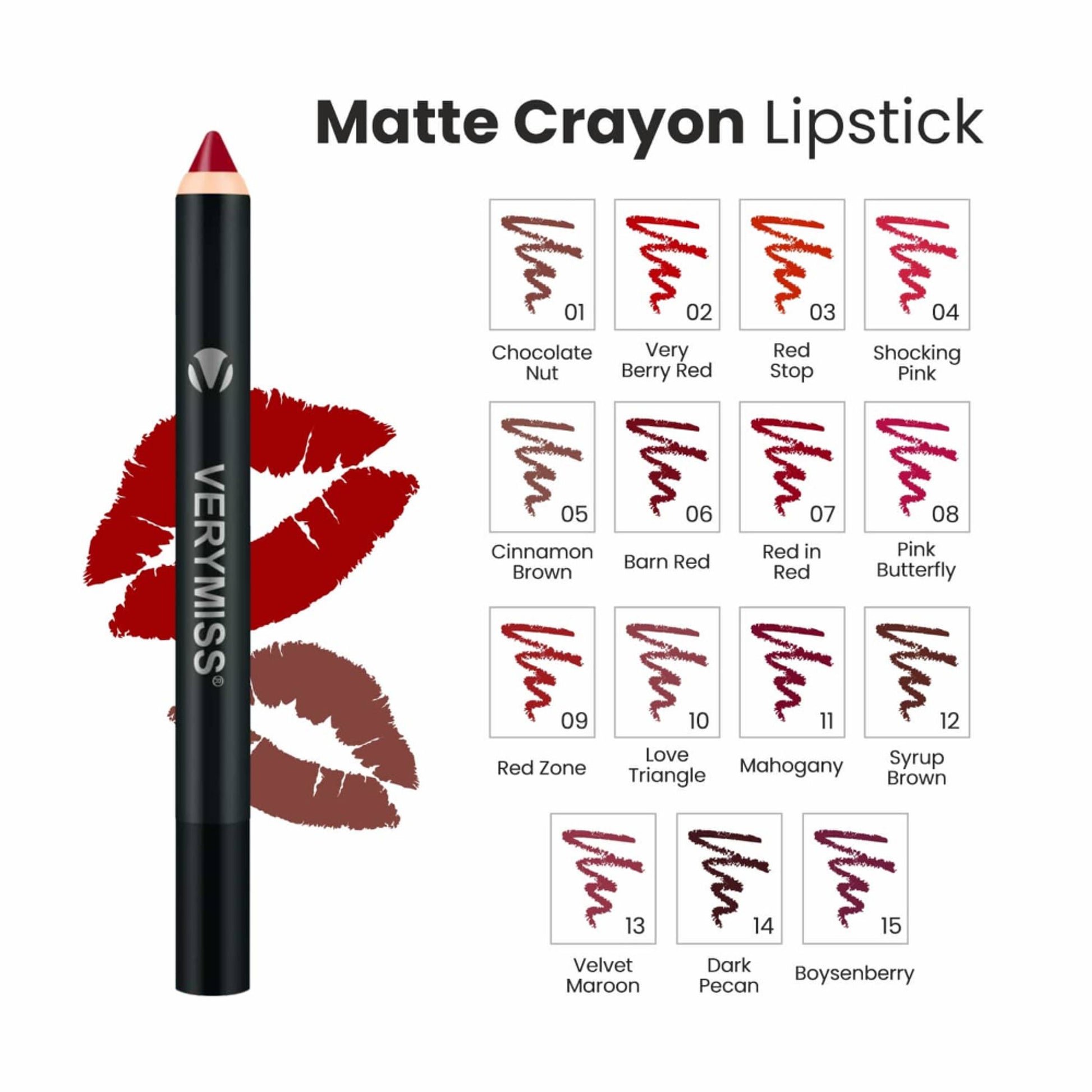 VERYMISS Matte Lip Crayon Lipstick - 05 Cinnamon Brown