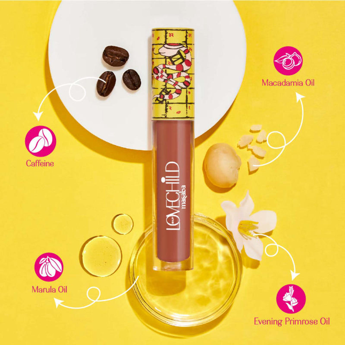LoveChild Masaba long-lasting matte liquid lipstick in shade 02 Ups Downs, enriched with jojoba and macadamia oil, natural finish