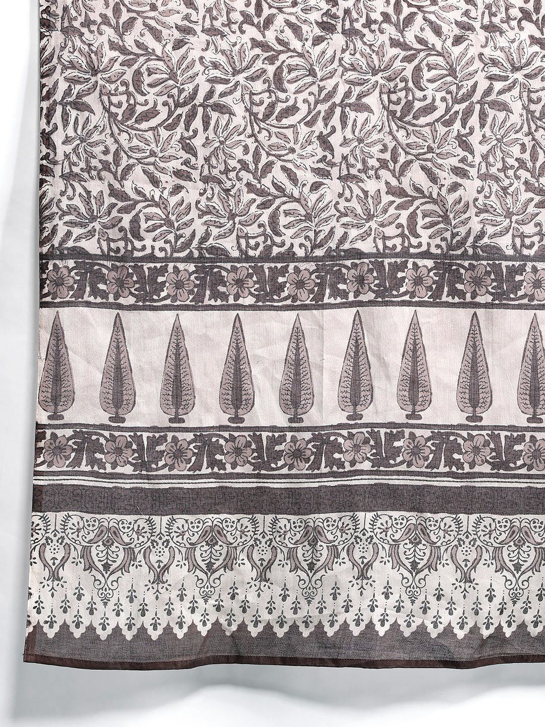 Indyancart IE Floral Printed Pure Cotton Kurta With Salwar & Dupatta