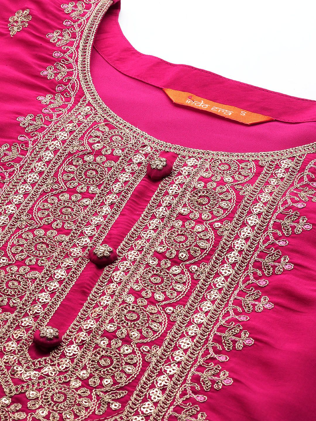 Dhiyona IE Women Ethnic Motifs Yoke Design Regular Sequinned Kurta with Trousers & Dupatta