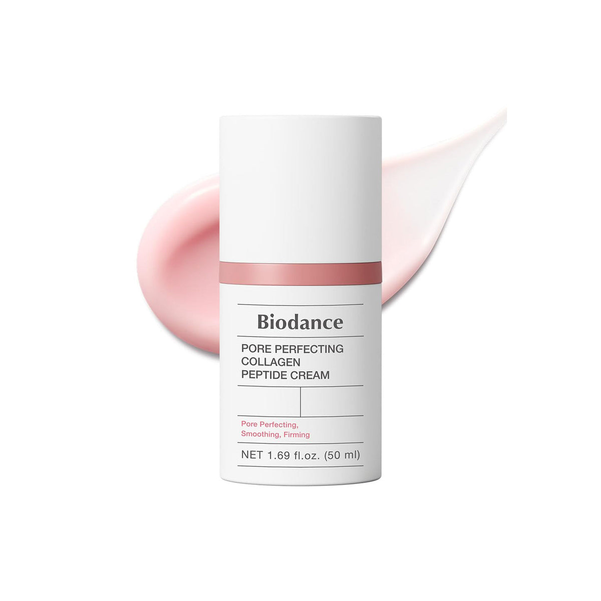 Biodance Pore Perfecting Collagen Peptide Cream jar with white lid and label, showcasing the skincare product for clear, youthful skin.