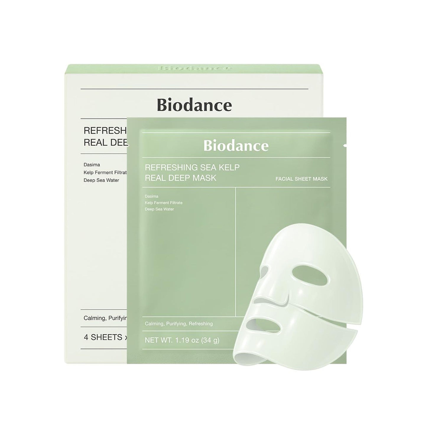 Biodance Refreshing Sea Kelp Real Deep Mask - Pack of 4