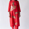 Women's Red Bemberg Silk Co-ord Set