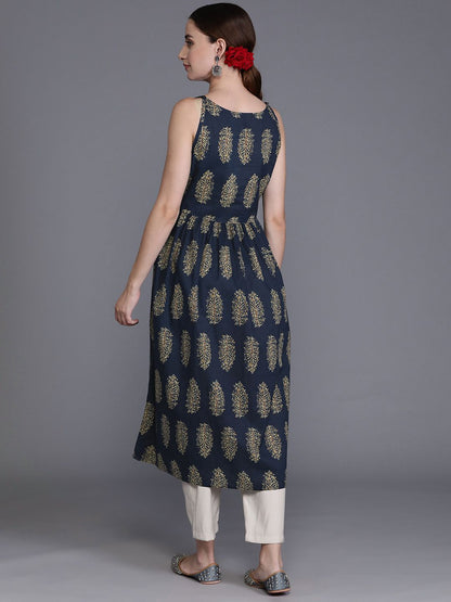 Indyancart IE Women Ethnic Motifs Printed A-Line Kurta