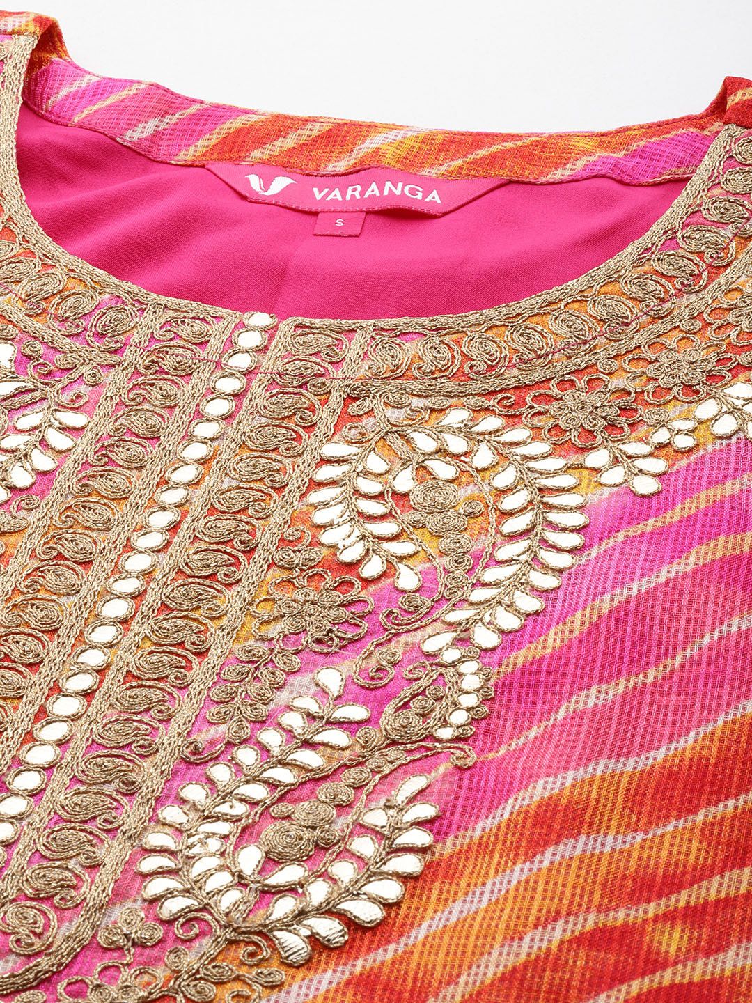 Dhiyona VA Women's Dyed Regular Thread Work Kurta with Trousers & With Dupatta