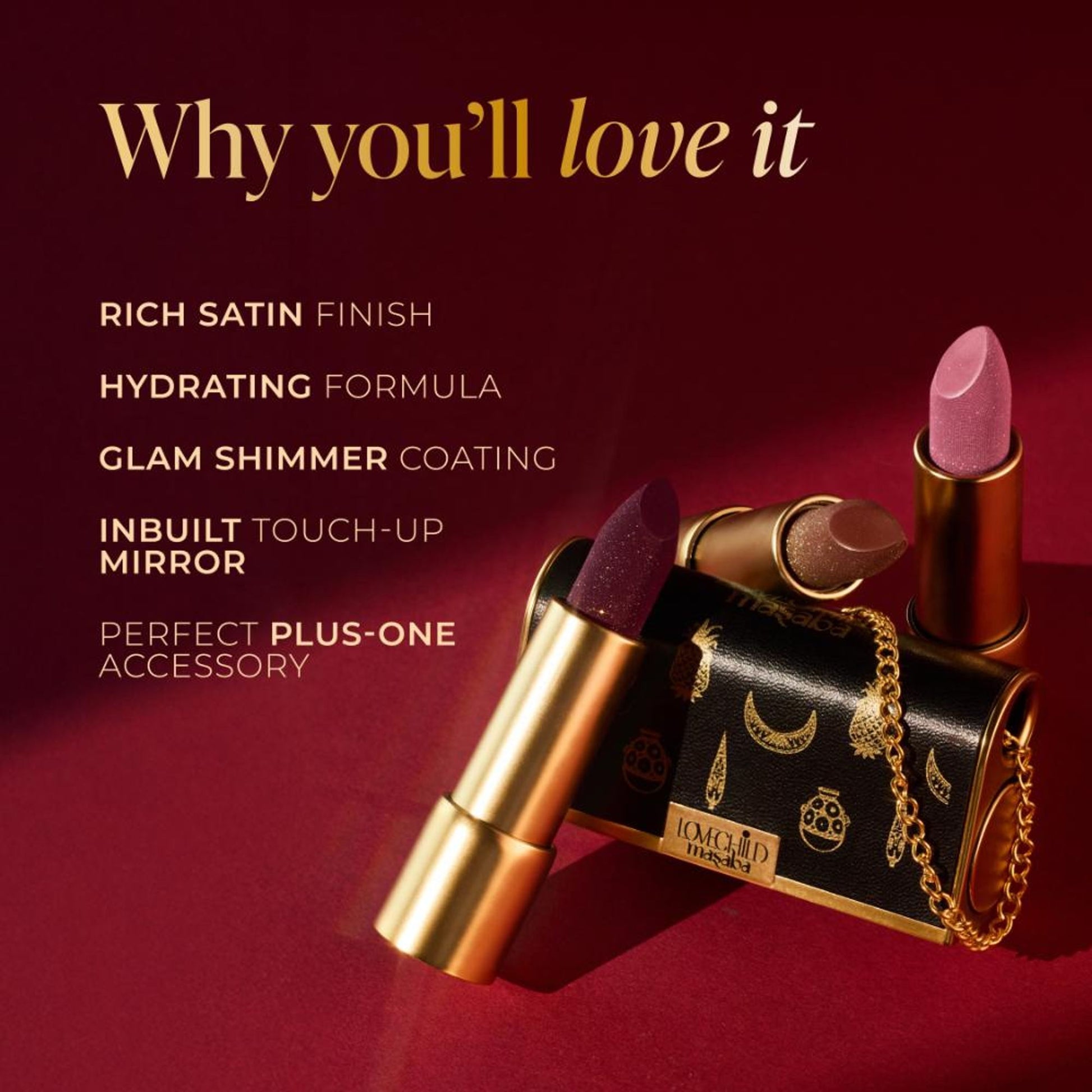 LoveChild Masaba The Batua Satin Lipstick - Pressed Petal