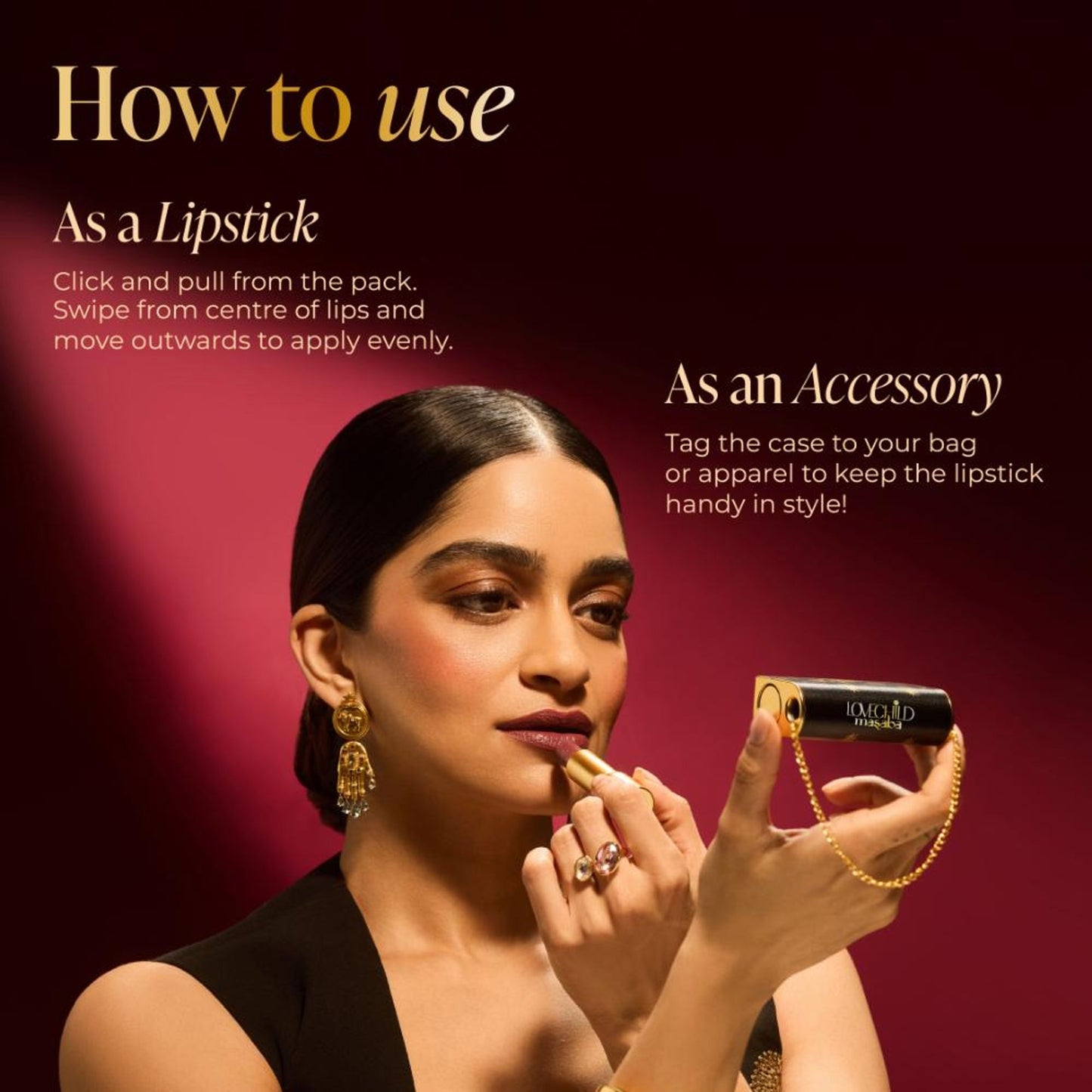 LoveChild Masaba The Batua Satin Lipstick - Pressed Petal