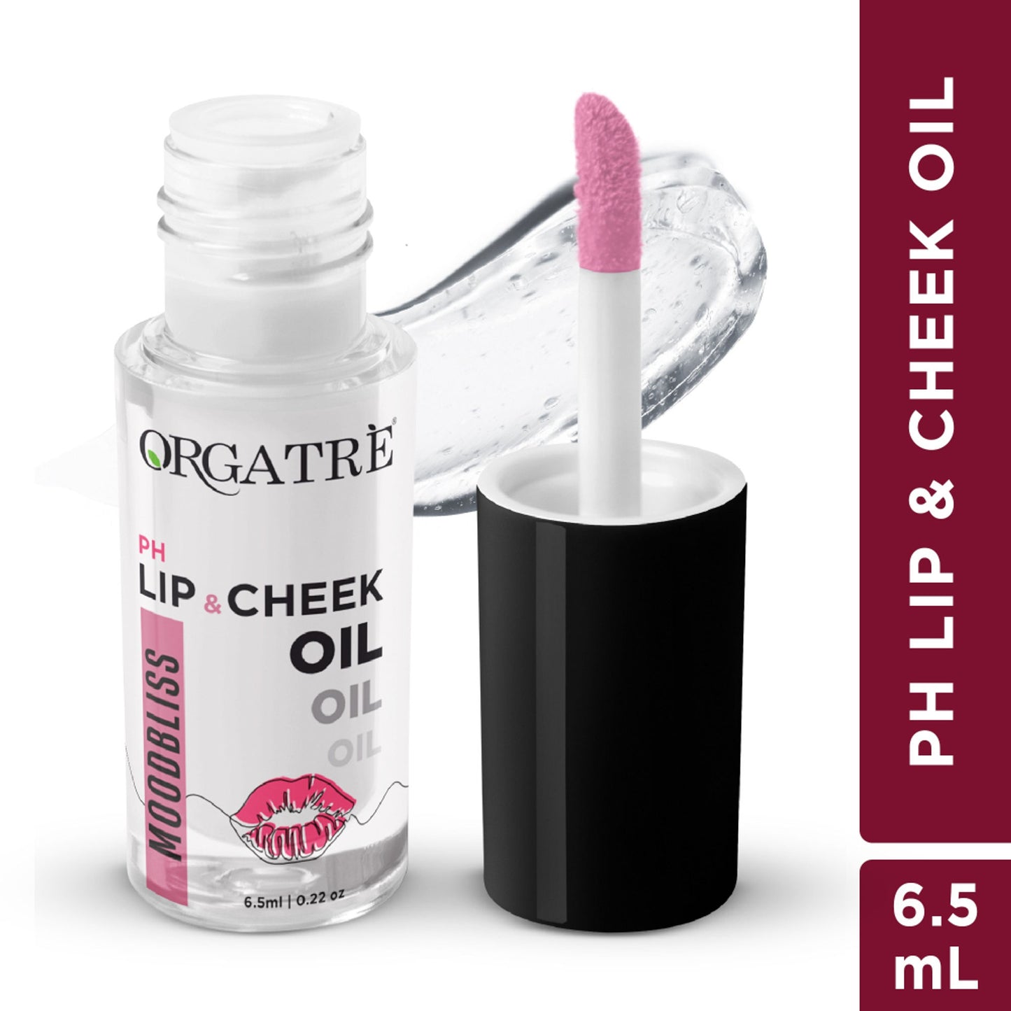 Orgatre Lip & Cheek Oil | pH-Activated Tint, Multi-Use Hydrating Oil for Soft, Dewy Glow